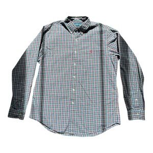 Ralph Lauren Custom Fit Plaid Button Down Shirt Mens L Pony Logo Long Sleeve